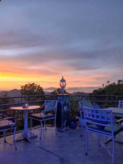 Rooftop bar in Kasauli at sunset – Hangout, Hotel Kasauli Regency