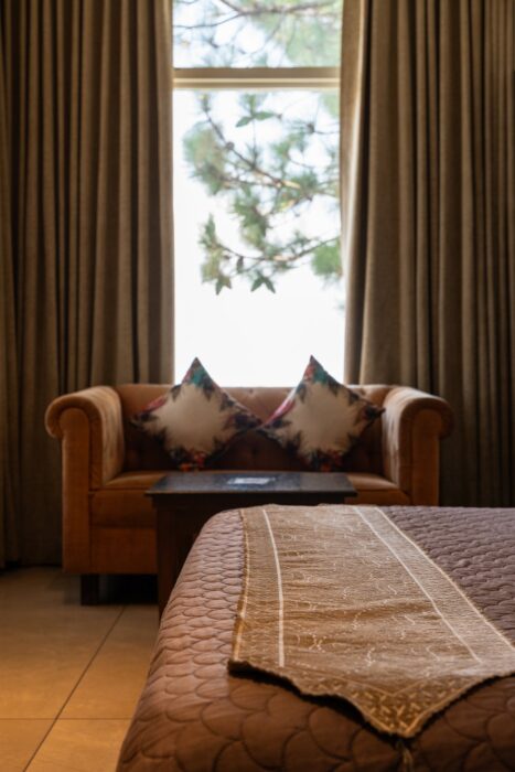 Rooms with a view in Kasauli – pine trees outside the Luxury Suite